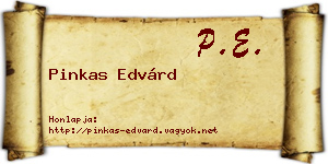 Pinkas Edvárd névjegykártya